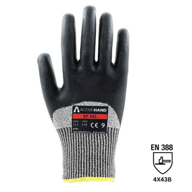 ActiveHand XF-543 Dikişsiz Poliüretan İple Örülmüş Köpük Nitril Kaplı Eldiven