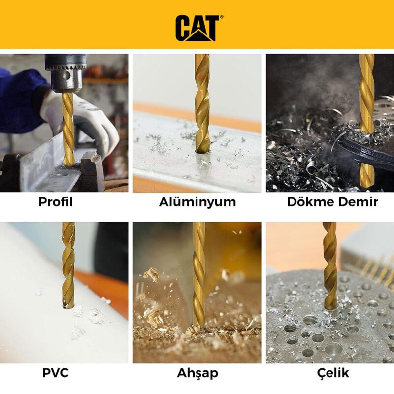 CAT DA02901 16 Parça Profesyonel Titanyum Kaplama HSS Metal Delici Matkap Ucu - Görsel 5