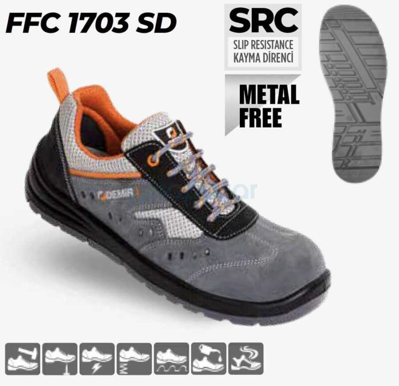 DEMİR FFC 1703 SD S1 Kompozit Burun Bağcıklı Src İş Ayakkabısı
