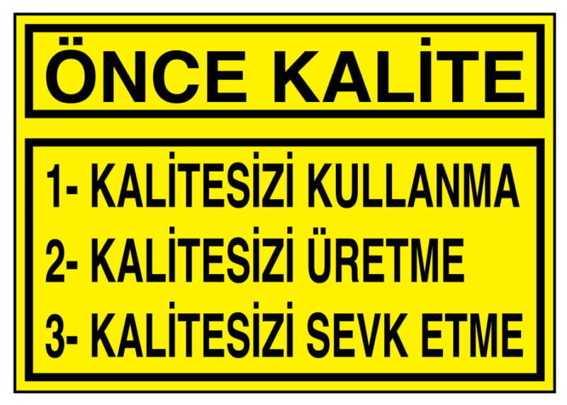 Kalitesizi Kullanma Kalitesizi Üretme Kalitesizi Sevk Etme Tabela