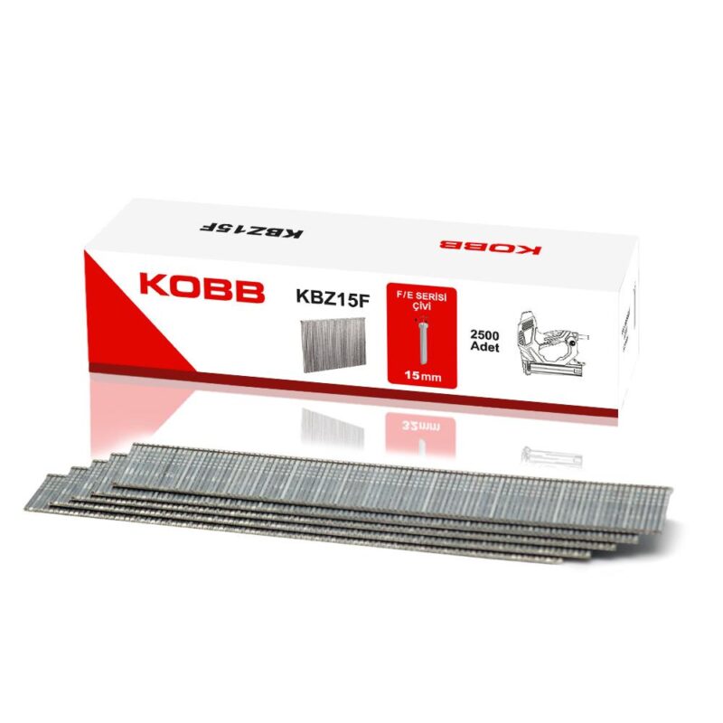 KOBB KBZ15F 15mm 2500 Adet F/E/J/8 Serisi Ağır Hizmet Tipi Kesik Başlı Çivi - Görsel 2