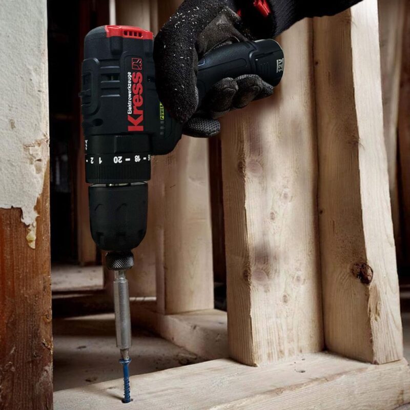 Kress KUC12 12Volt/2.0Ah Li-ion Çift Akülü Kömürsüz Profesyonel Şarjlı Darbeli Matkap - Görsel 8