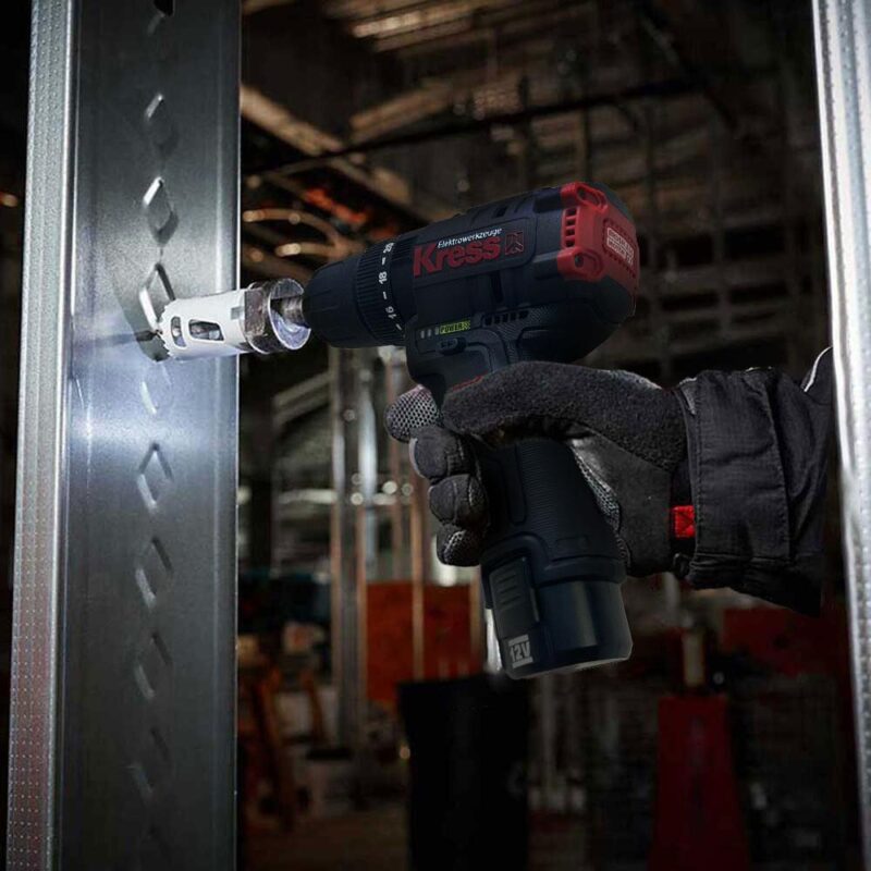 Kress KUC12 12Volt/2.0Ah Li-ion Çift Akülü Kömürsüz Profesyonel Şarjlı Darbeli Matkap - Görsel 9