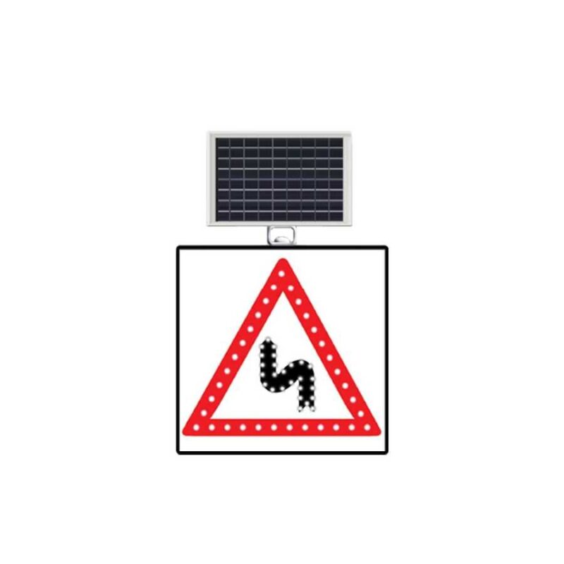 Mfk 9602 Sola Devamlı Viraj Ledli Güneş Enerjili Yol Tabelası
