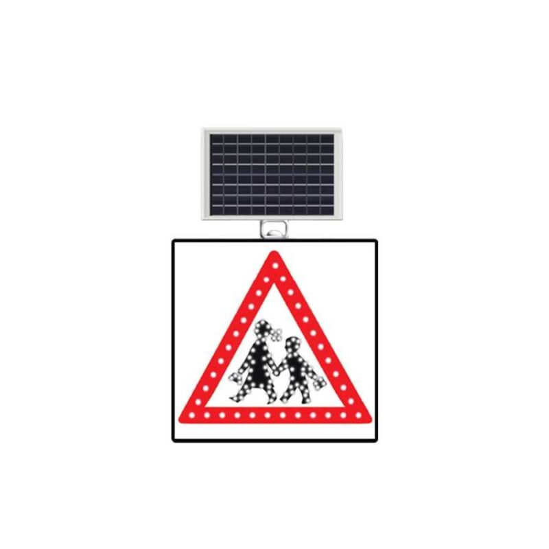 Mfk 9628 Led Işıklı Güneş Enerjili Okul Geçidi Tabelası