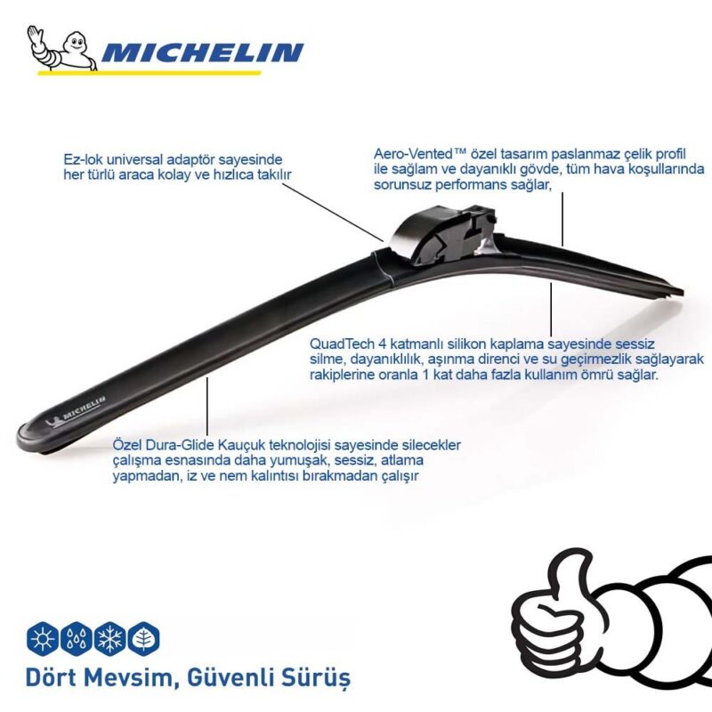 Michelin MULTIFIT™ MC33900 45CM 1 Adet Universal Muz Tipi Silecek - Görsel 4