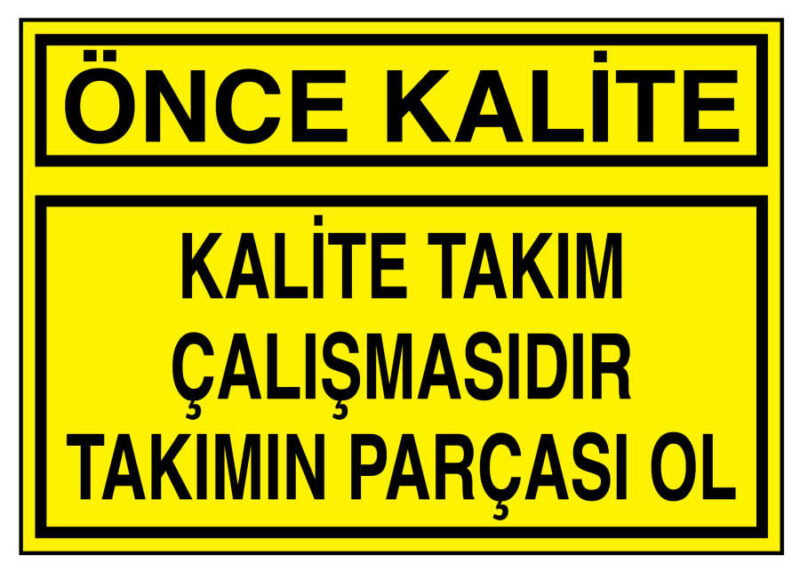 Önce Kalite Kalite Takım Çalışmasıdır Takımın Parçası Ol Tabelası