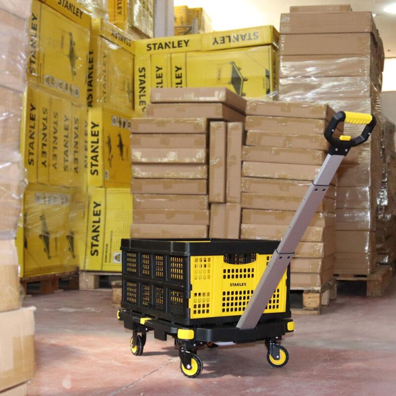 STANLEY PC532B 137kg 62x45cm Dört Tekerli Çekme Kollu Yük ve Paket Taşıma Arabası + FT505 Çok Amaçlı Taşıma Sepeti - Görsel 6