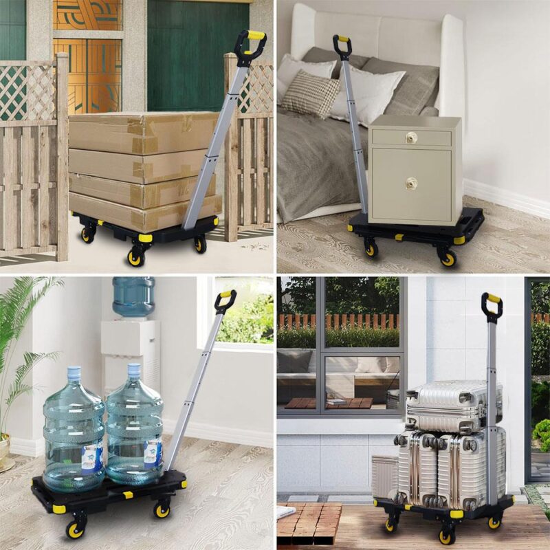 STANLEY PC532B 137kg 62x45cm Dört Tekerli Çekme Kollu Yük ve Paket Taşıma Arabası + FT505 Çok Amaçlı Taşıma Sepeti - Görsel 7