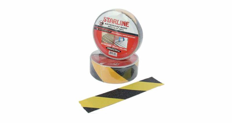 Starline Kaydırmaz Bant Sarı - Siyah 25mm 15 Metre