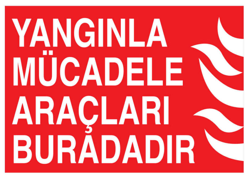Yangınla Mücadele Araçları Buradadır İş Güvenliği Levhası
